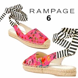 Rampage Betty Wrap Around Bird Floral Espadrilles